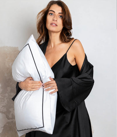 Satino chalatas kimono Solid Storm