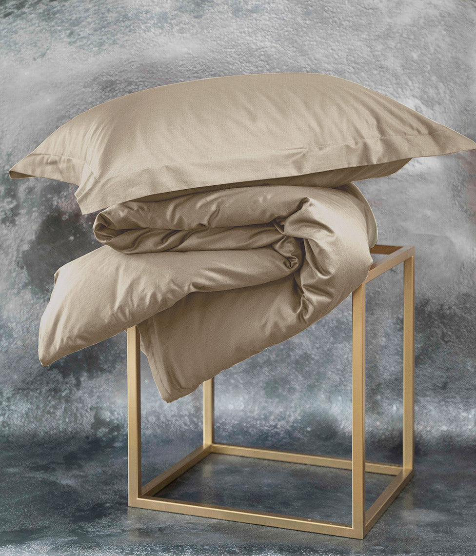 Satino patalynės komplektas Solid Sand (smėlio), 3 nuotrauka