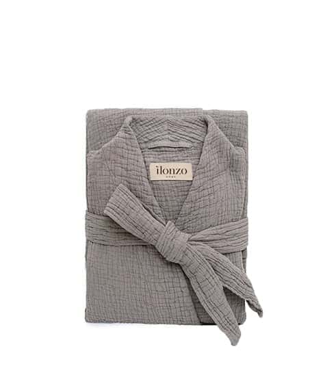 Medvilninis chalatas Ilonzo Home Orion Slate (pilka)