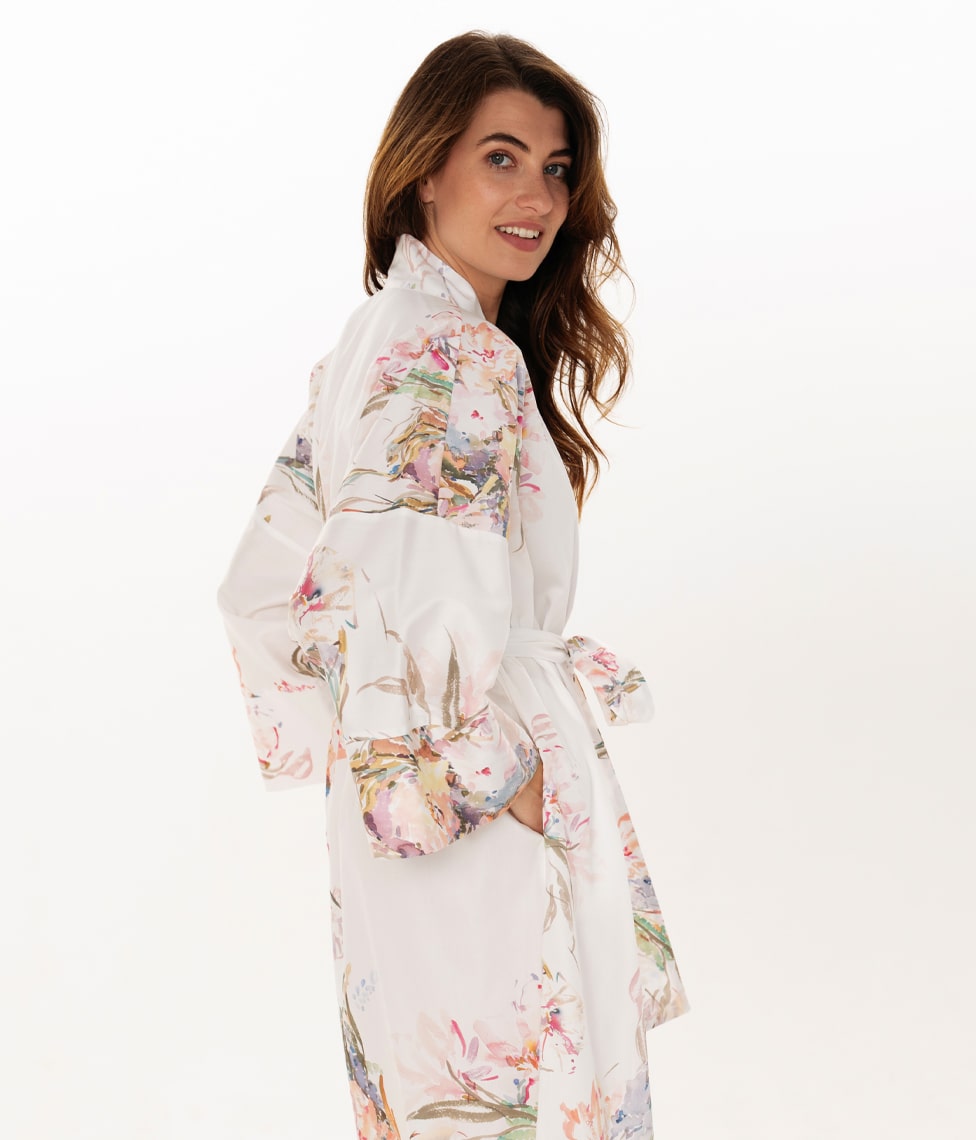 Chalatas kimono Floral Sense by Kmieliauskaitė (marga), 4 nuotrauka