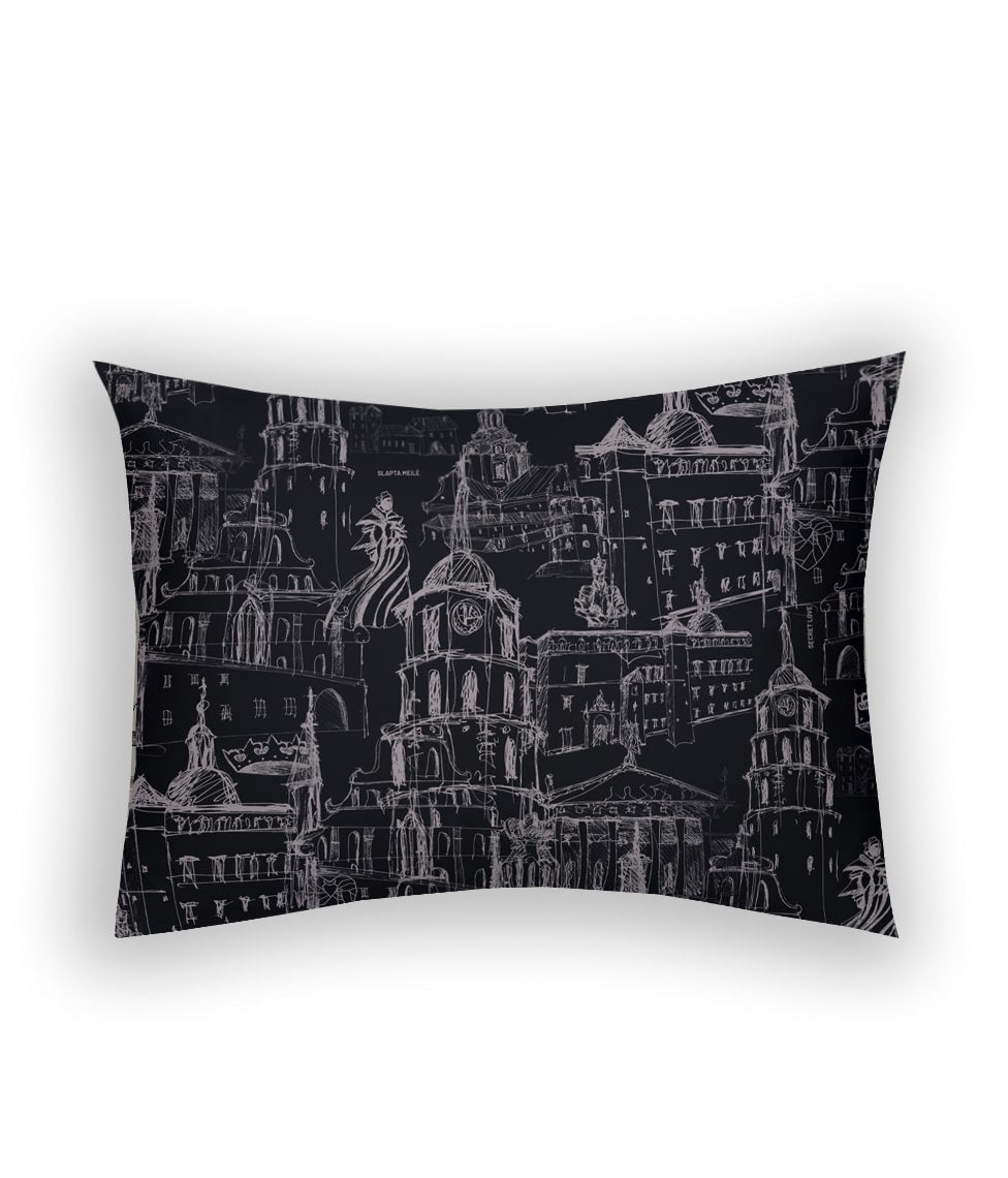 Satino pagalvės užvalkalas Slapta Meilė Love Story of Royal Vilnius Anthracite (antracito), 2 nuotrauka