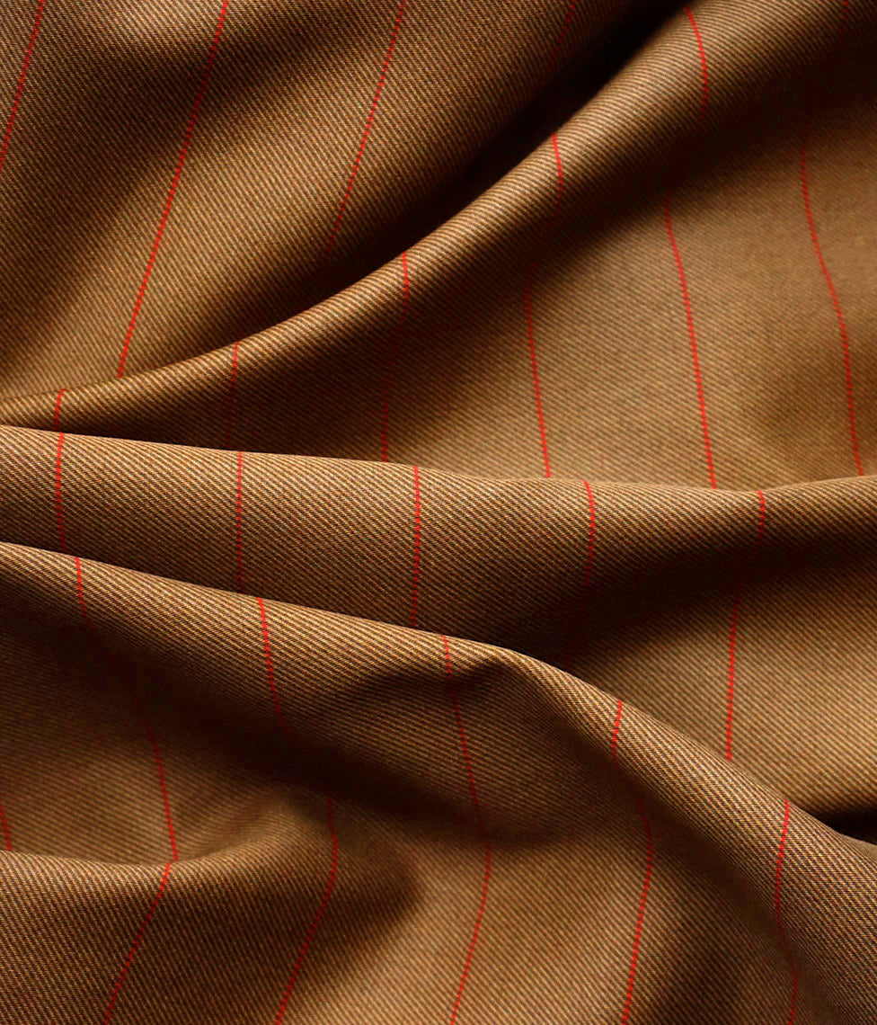 Satino patalynės komplektas Stripe In Line Cinnamon (cinamono), 2 nuotrauka