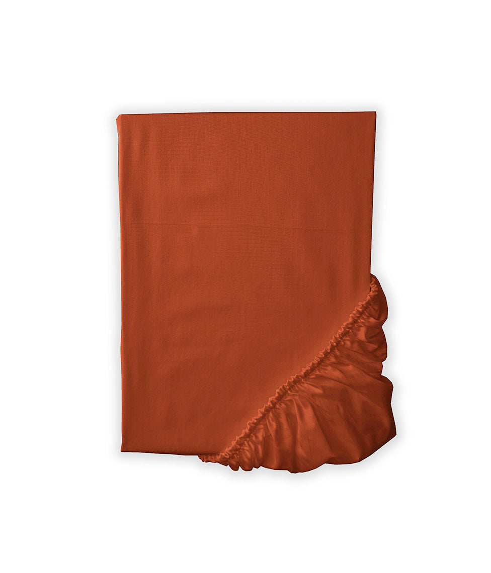 Satino paklodė su guma Solid Terracotta (terakotos)
