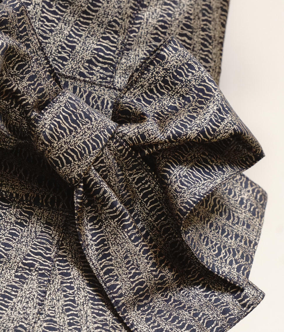 Chalatas kimono Twist Dark (marga, mėlyna), 5 nuotrauka