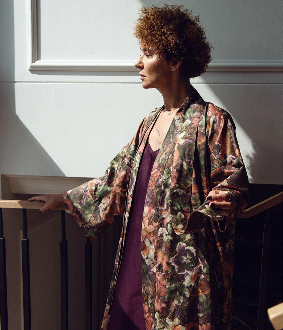 Satino chalatas kimono Velvet