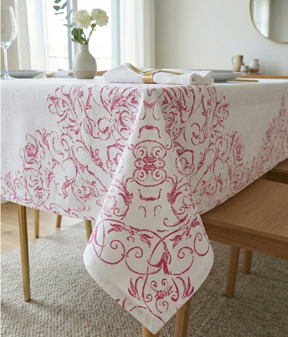 Lininė staltiesė Versaille Cyclamen (ciklameno), 4 nuotrauka