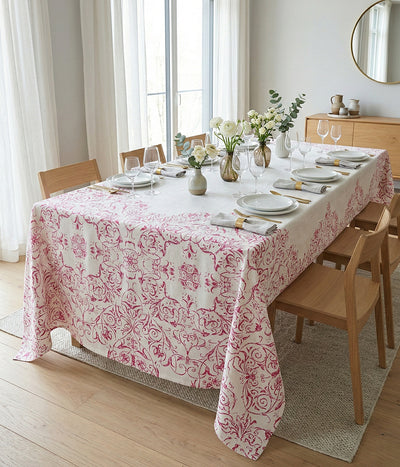 Lininė staltiesė Versaille Cyclamen (ciklameno)