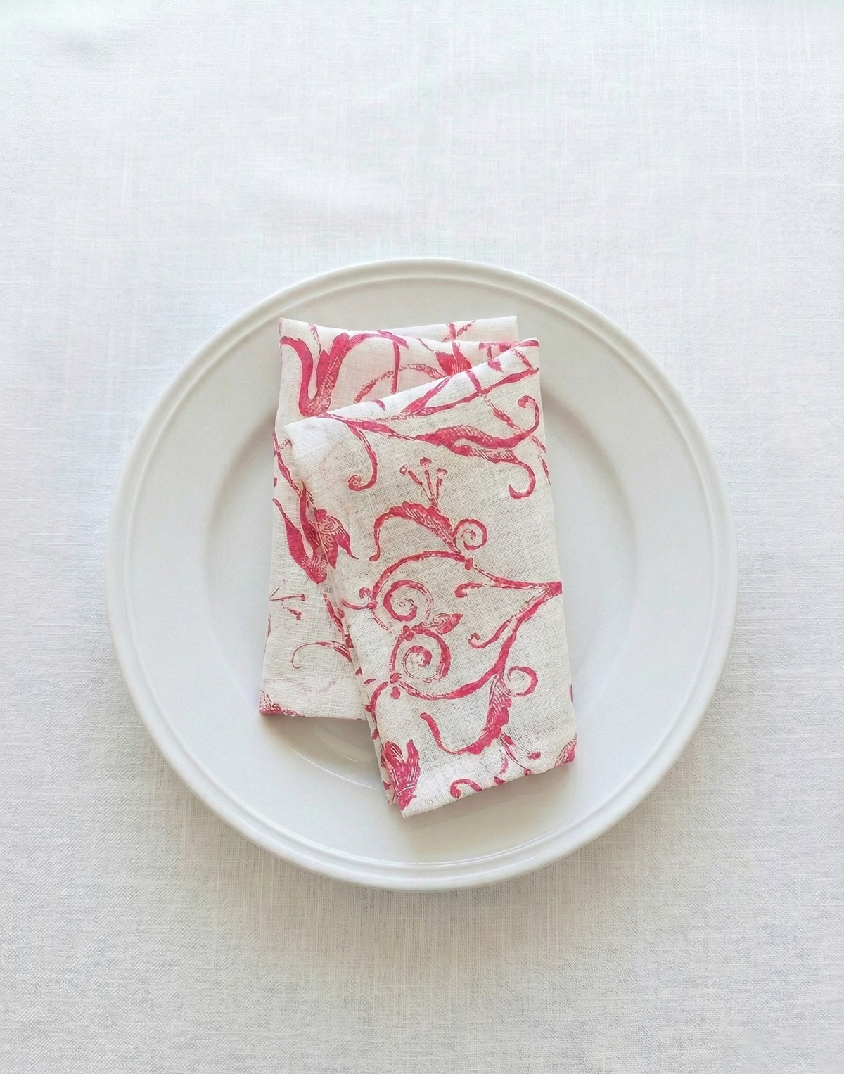 Lininių servetėlių rinkinys Versaille Cyclamen 2x45x45cm (ciklameno), 4 nuotrauka