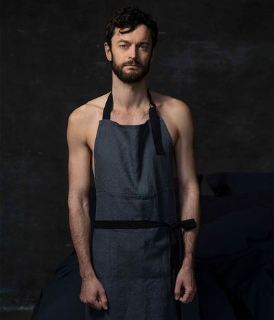 Lininė prijuostė Augustas Anthracite (antracito), 3 nuotrauka