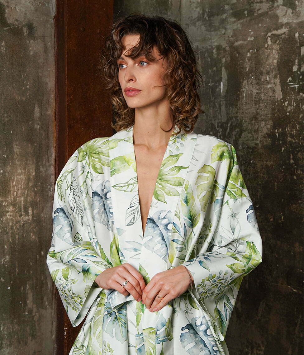 Chalatas kimono Flora Costera (marga)