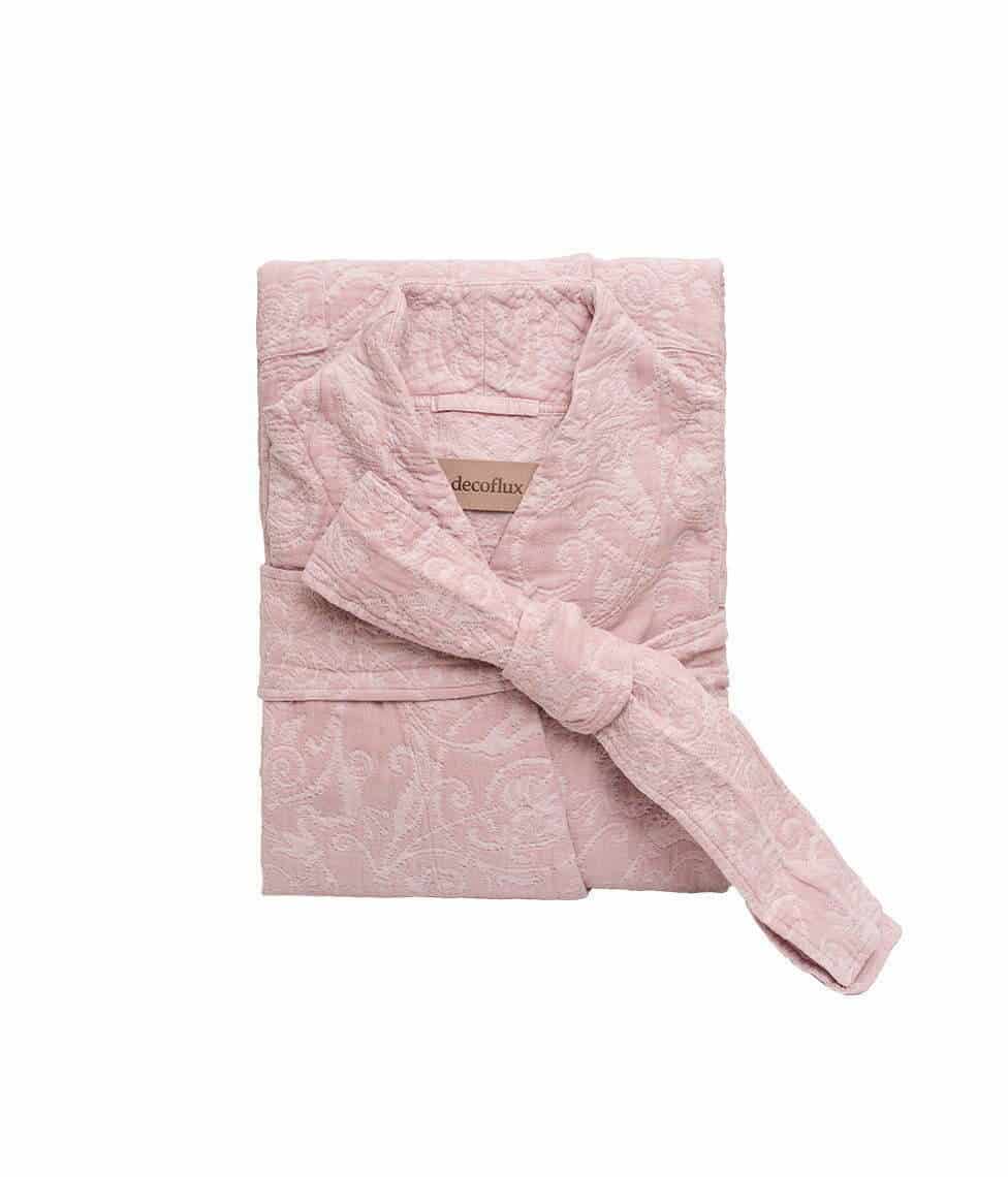 Medvilninis chalatas Versailles Angel Pink (rausva), 4 nuotrauka