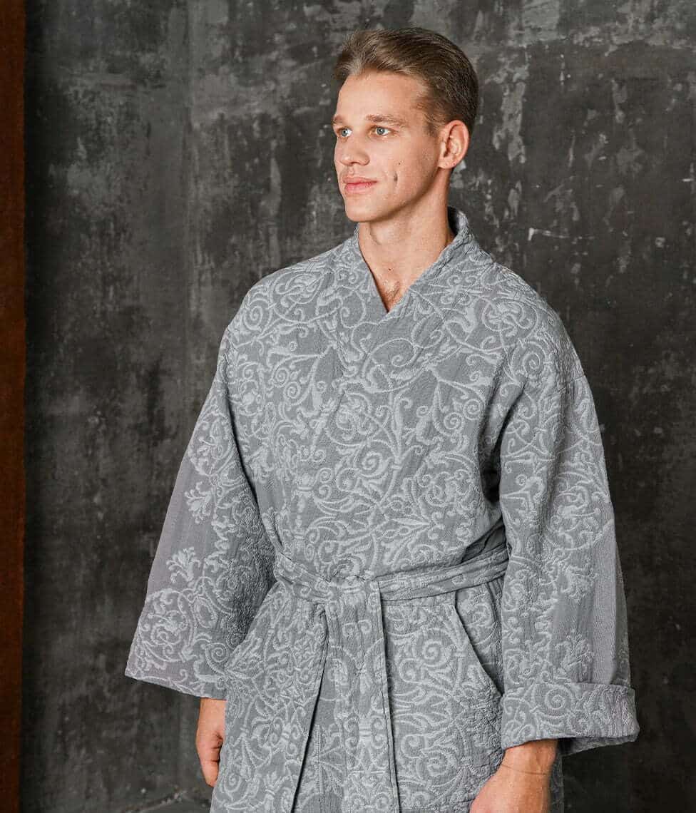 Medvilninis chalatas Versailles Slate (pilka)