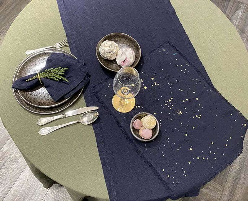 Lininis stalo takelis Indigo (mėlyna), 6 nuotrauka