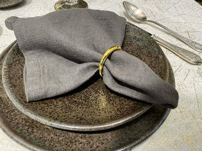 Lininė stalo servetėlė Dark Grey (tamsiai pilka), 5 nuotrauka