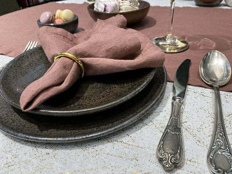 Lininis stalo takelis Clay (molio), 4 nuotrauka