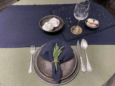 Lininis stalo takelis Indigo (mėlyna), 5 nuotrauka