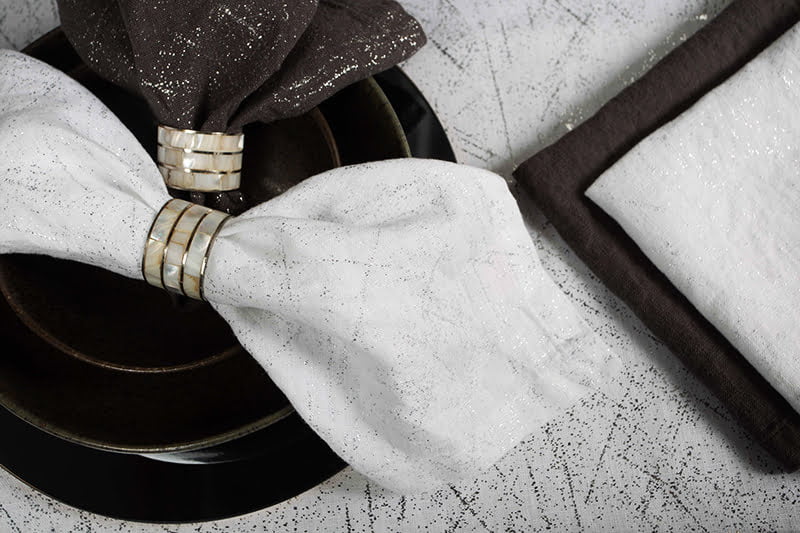 Stalo servetėlė Frost White Silver (balta), 9 nuotrauka