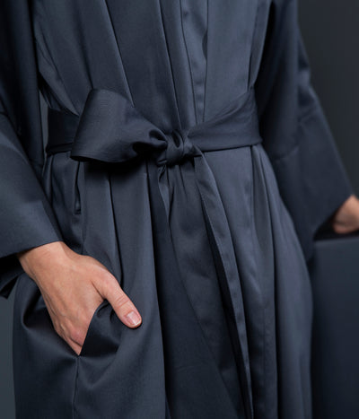 Chalatas Kimono Solid Anthracite (antracito), 4 nuotrauka