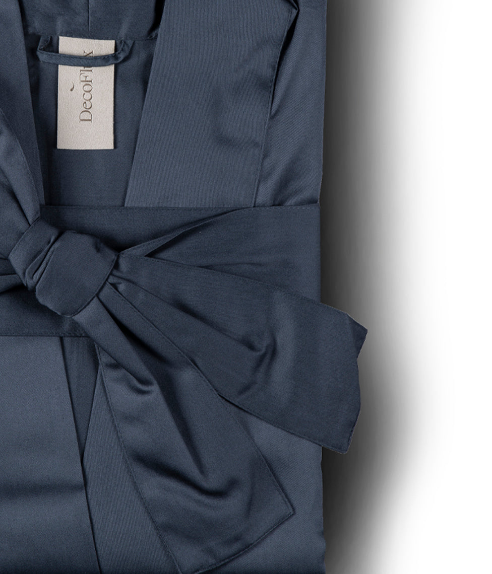 Chalatas Kimono Solid Anthracite (antracito), 5 nuotrauka