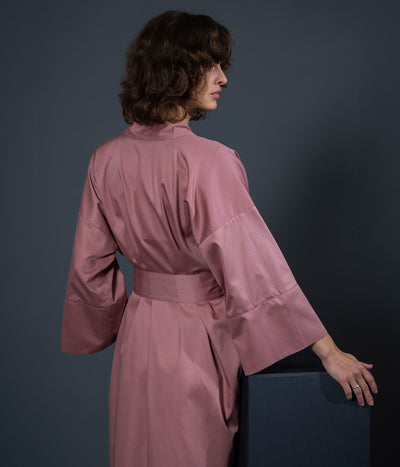 Chalatas Kimono Solid Clay (rusva), 3 nuotrauka