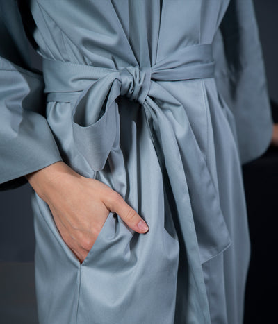 Chalatas kimono Solid Grey (pilka), 3 nuotrauka