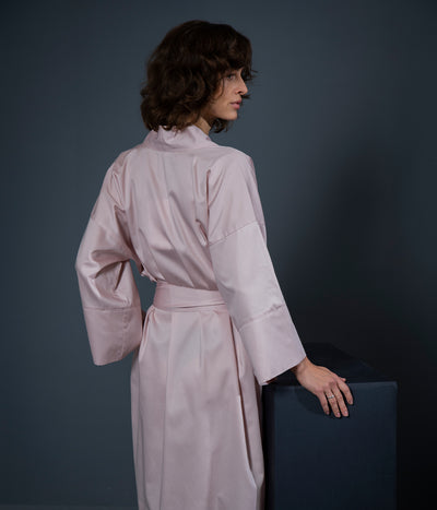Chalatas kimono Solid Rose Quartz (rausva), 4 nuotrauka