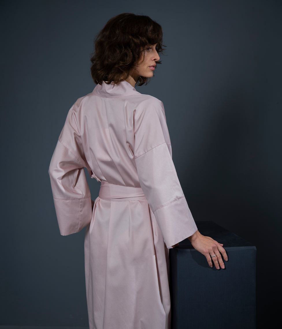 Chalatas kimono Solid Rose Quartz (rausva), 4 nuotrauka