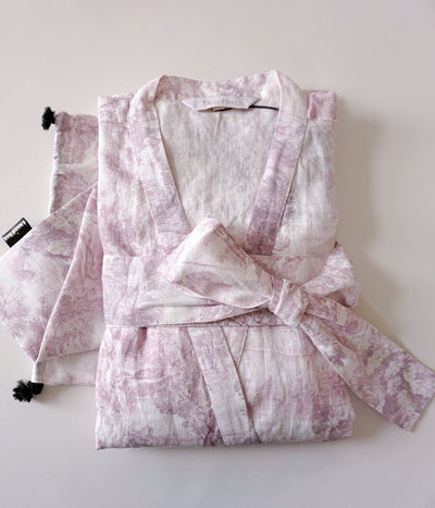Lininis chalatas Toile Mauve (rausva), 7 nuotrauka