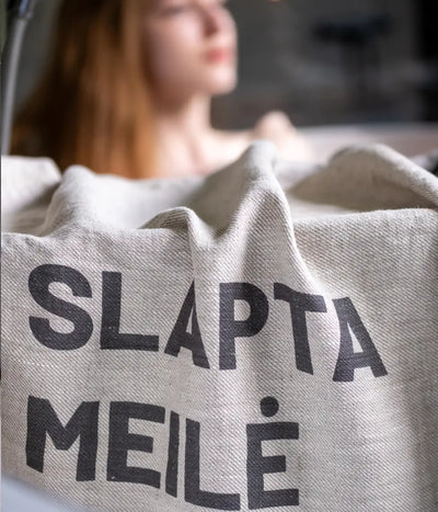 Lininis paplūdimio rankšluostis Karalius Grey/Black (pilka), 5 nuotrauka