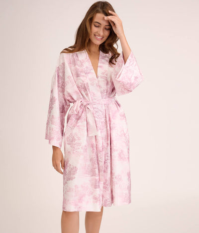 Lininis chalatas Toile Mauve (rausva), 3 nuotrauka