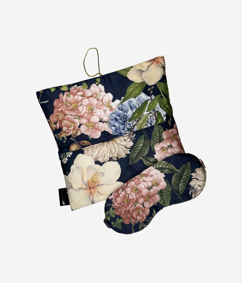 Kelioniniai miego akiniai su dėklu Magic Garden Dark Blue (tamsiai mėlyna)