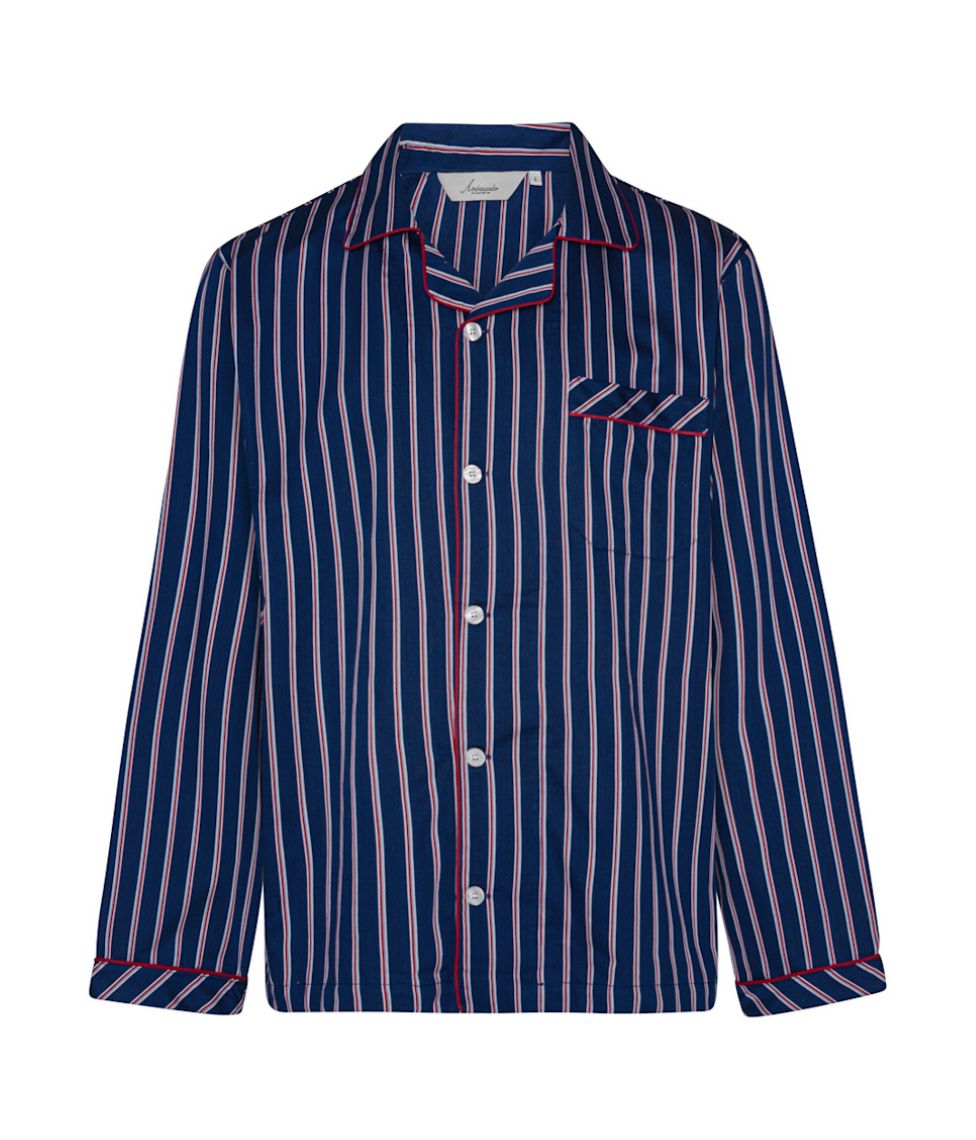 Vyriška pižama Ambassador Blue Red Stripes (švarkas+kelnės), 2 nuotrauka