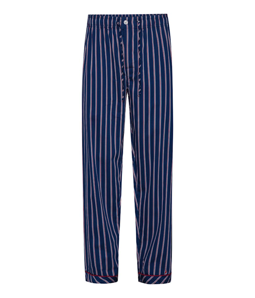 Vyriška pižama Ambassador Blue Red Stripes (švarkas+kelnės), 3 nuotrauka