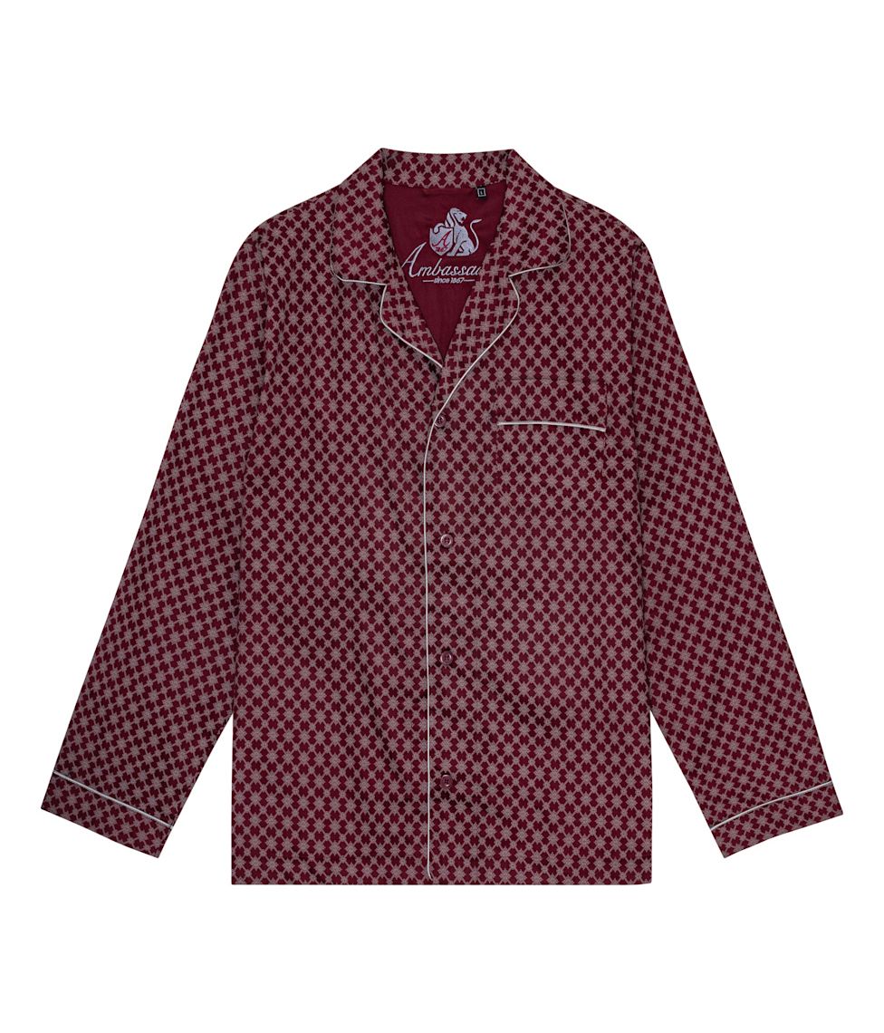 Vyriška pižama Ambassador Burgundy Diamond (švarkas+kelnės), 2 nuotrauka