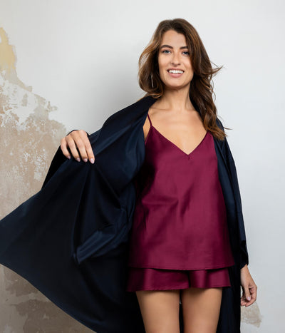 Pižama (palaidinė+šortai) Solid Burgundy (burgundiška), 3 nuotrauka