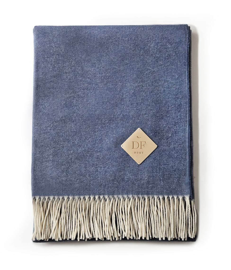 Pledas Double Sided Denim Blue 130x180cm (mėlyna)