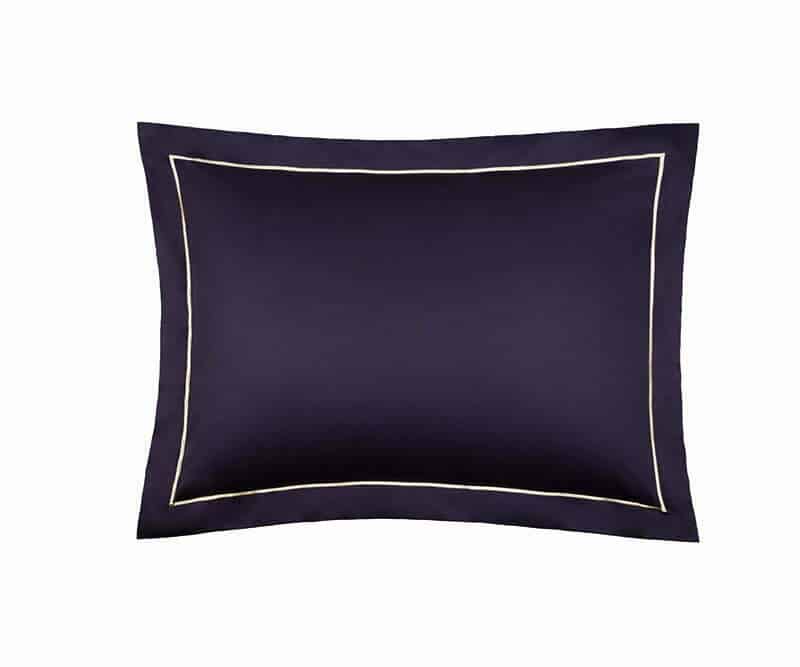 Satino pagalvės užvalkalas Solid Indigo, 3 nuotrauka