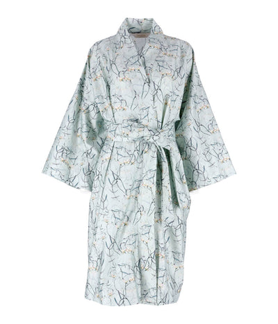 Satino chalatas kimono su maišeliu Dreamy Crystal (žalia)