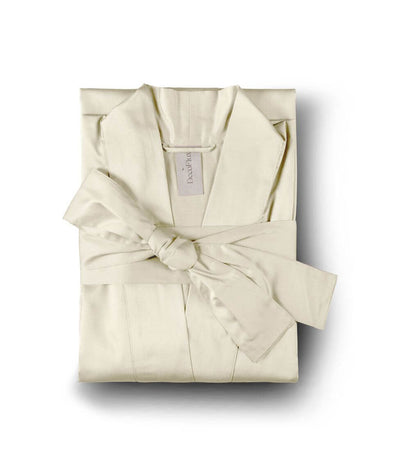 Satino chalatas kimono Solid Antique White (sendinta balta)