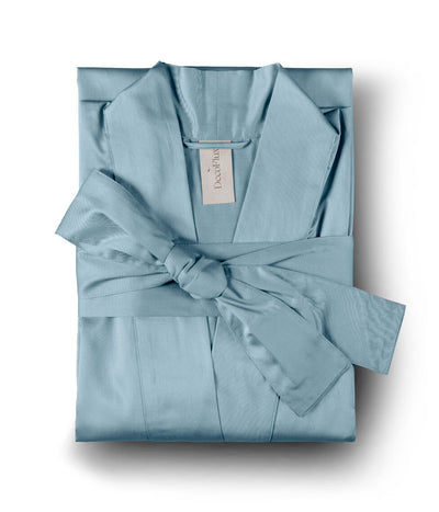 Satino chalatas kimono Solid Blue Bell (mėlyna)
