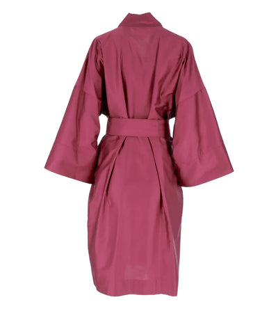 Satino chalatas kimono Solid Burgundy (burgundiška), 6 nuotrauka