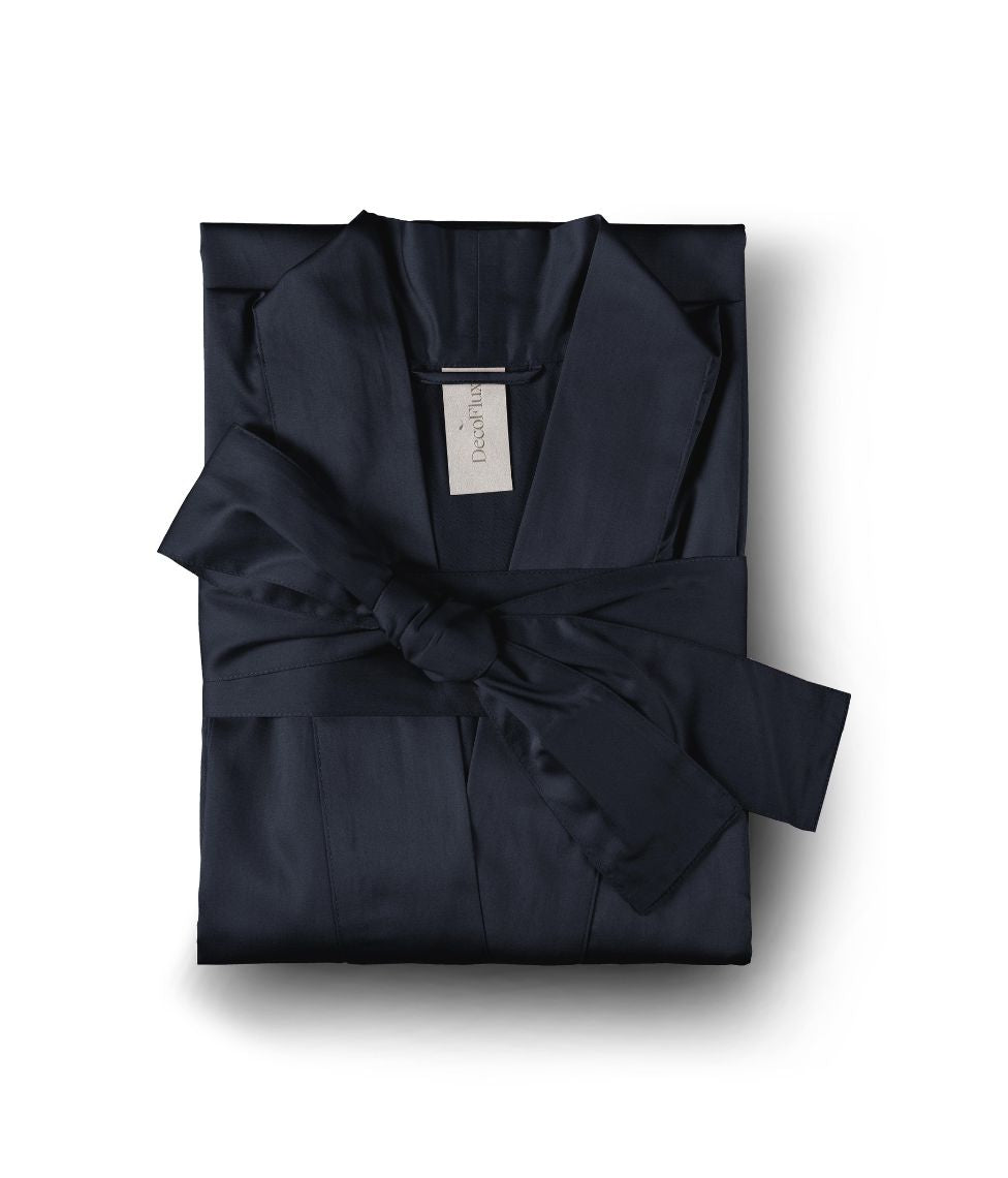 Satino chalatas kimono Solid Royal Blue (mėlyna)