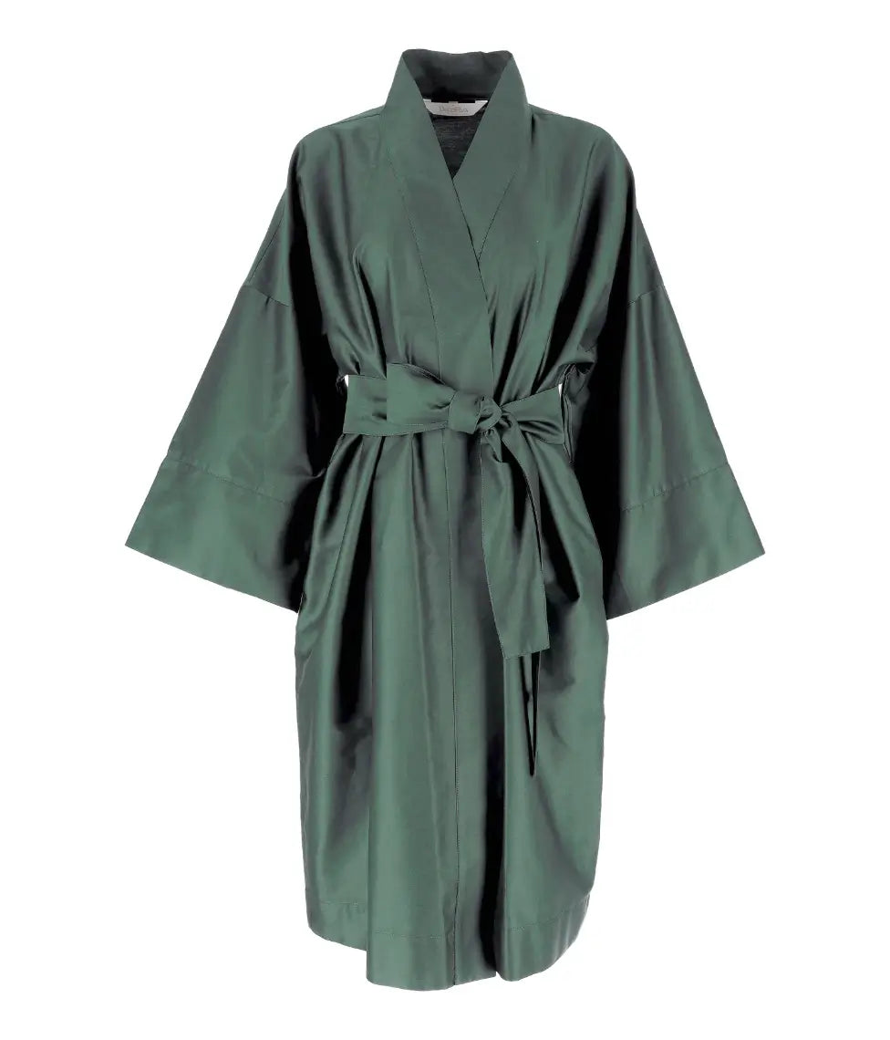 Satino chalatas kimono Solid Royal Green (žalia), 5 nuotrauka