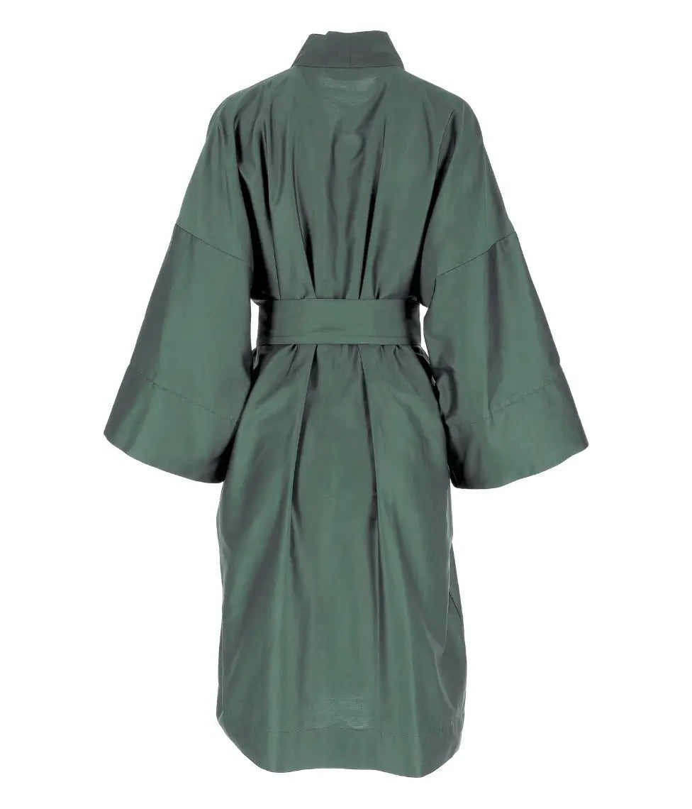 Satino chalatas kimono Solid Royal Green (žalia), 6 nuotrauka