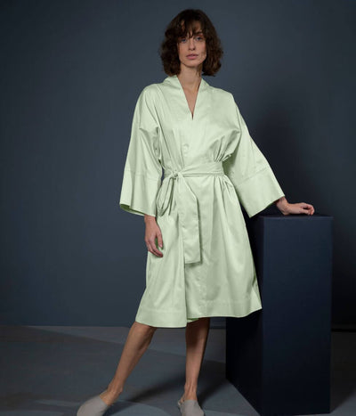 Satino chalatas kimono Solid Sweet Lime (saldžiojo laimo), 2 nuotrauka