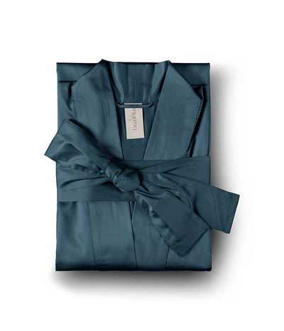 Satino chalatas kimono Solid Water Blue (vandenyno)