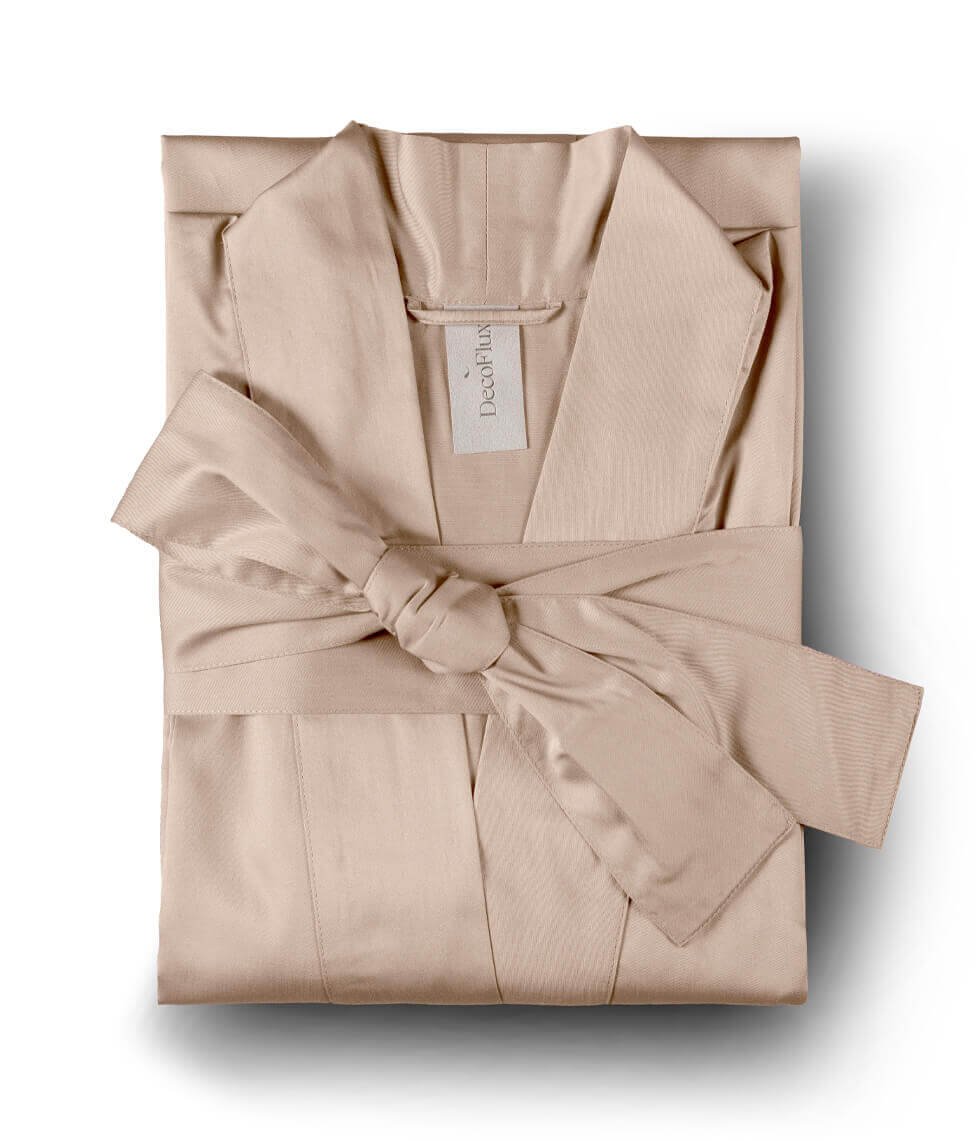 Satino chalatas kimono Solid Nude Rose (rausva)