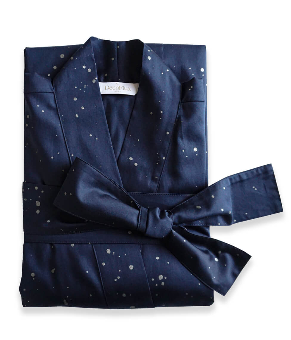 Chalatas kimono Cosmos Dark (tamsiai mėlyna), 4 nuotrauka