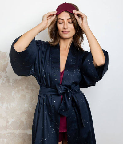 Chalatas kimono Cosmos Dark (tamsiai mėlyna), 2 nuotrauka
