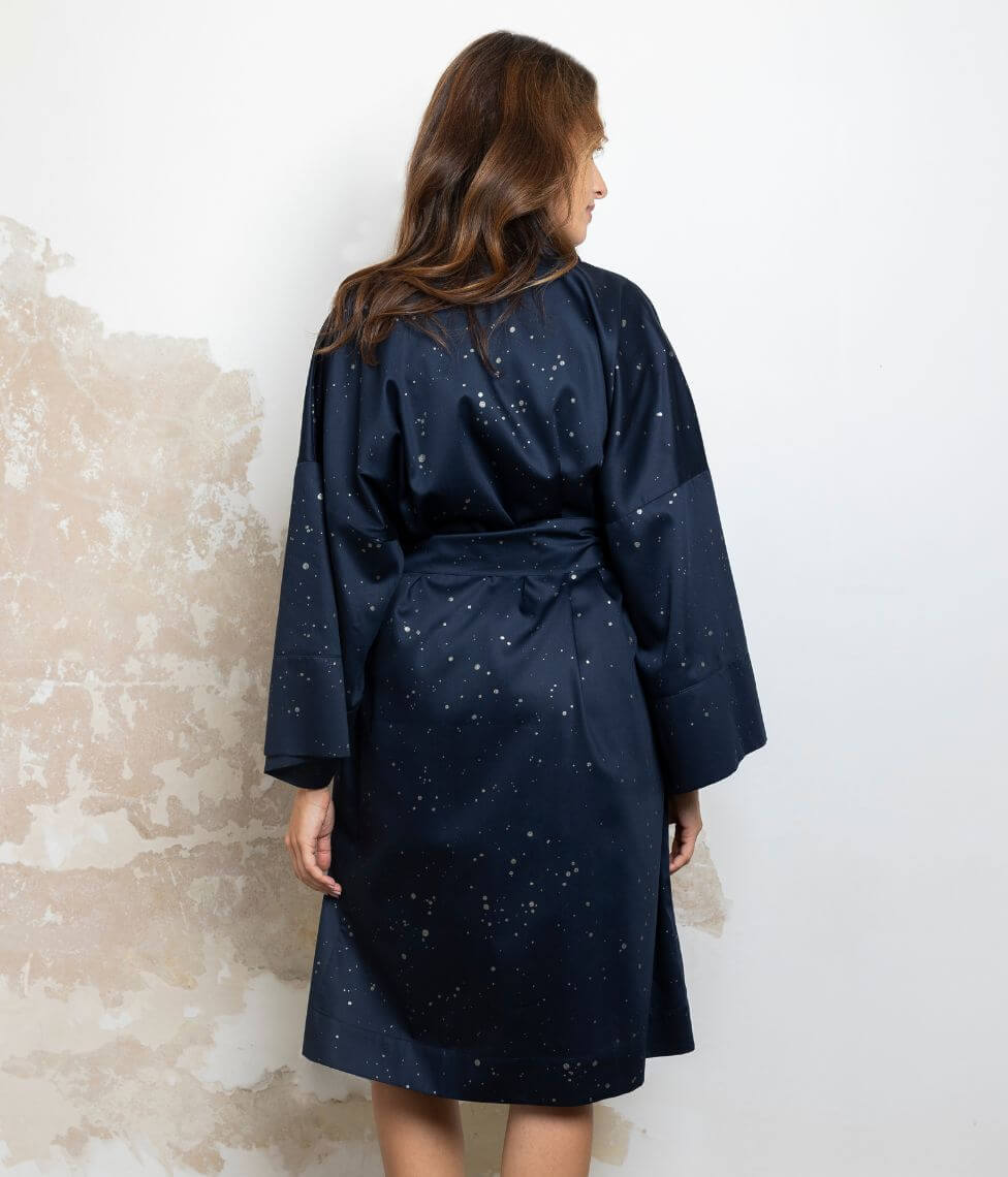 Chalatas kimono Cosmos Dark (tamsiai mėlyna), 3 nuotrauka